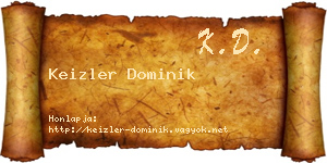 Keizler Dominik névjegykártya
